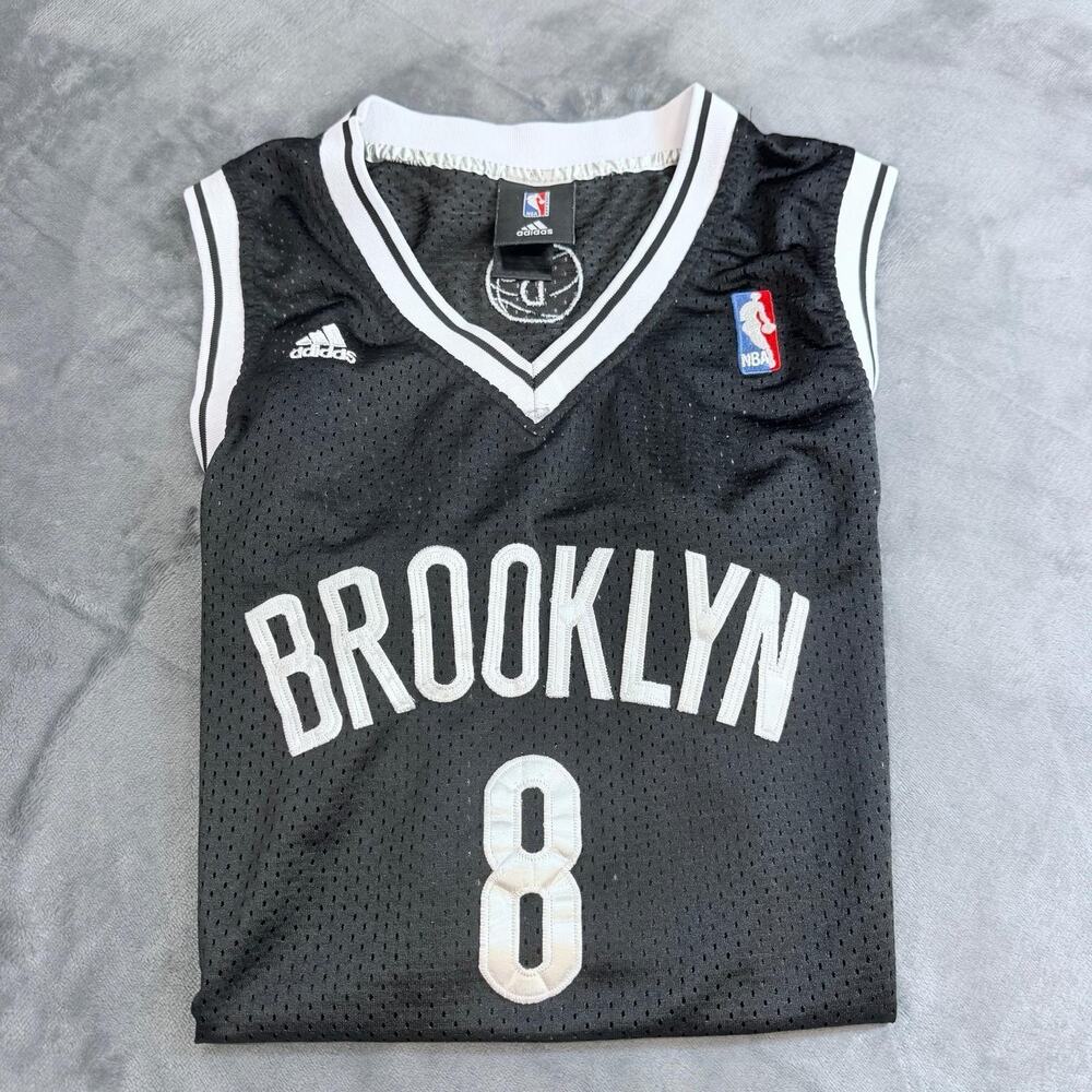 Men’s Sz S Adidas Brooklyn Nets NBA Basketball Jersey Black Used